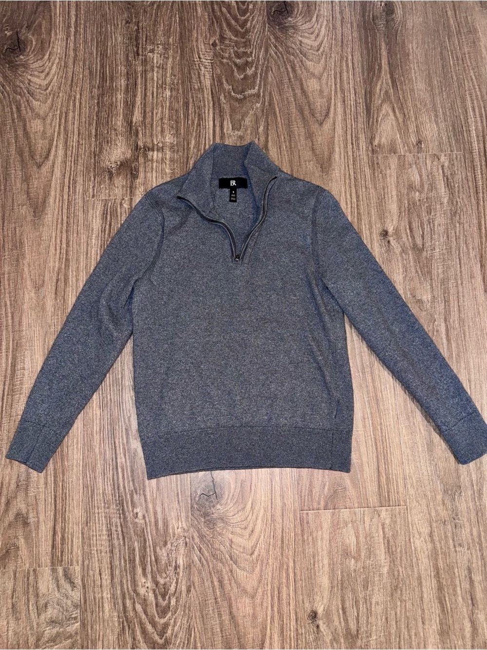 Banana Republic Men’s Zip-Neck Sweater in Charcoal Gray